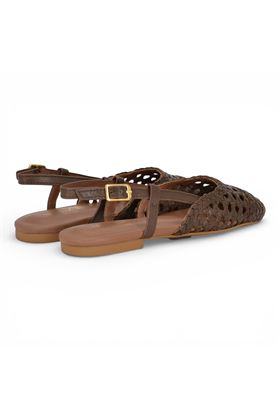 Slingback  Unisa intrecciata colore testa di moro. UNISA | BADRI-MID BROWN
